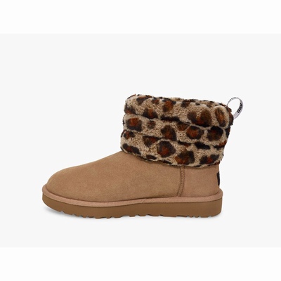 Botas UGG Fluff Mini Quilted Mulher Leopardo | PT-KBUJN